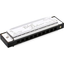 Odea Blues Deluxe Harmonica D (Re) Mızıka | Başlangıç Dostu Blues Armonika, Zengin Klasik Ton, Koruyucu Kılıf, Dayanıklı Yapı, 10 Delikli Diatonik, D Anahtarı Içerir
