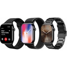 HainoTeko Haino Teko Watch Ultra 10 Amoled Ekran WaterProof 3 Kordonlu Akıllı Saat Siyah Teko10