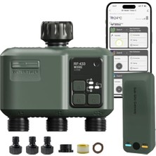 Odea 3 Çıkışlı Wifi Sulama Kontrol Ünitesi, Rf 433 Teknolojisi 500M, Bahçe Bilgisayar Sulama Zamanlayıcısı, Yağmur Gecikmeli Programlanabilir Bahçe Su Zamanlayıcısı, Otomatik ve Manuel Sulama Modu