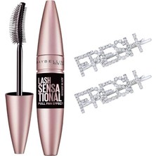Odea Maybelline New York Lash Sensational Yelpaze Etkili Intense Black Maskara - Ekstra Siyah + 2 Adet Hediye Toka