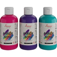 Odea Mor, Fuşya, Turkuaz Akrilik Boya 3'lü Set 3X250 gr