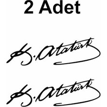Odea Sticker Usta 2 Adet Mustafa Kemal Atatürk Imza 00016-1 Siyah 10X3 cm