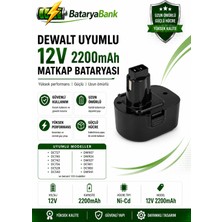 Dewalt Uyumlu 12V 2200MAH Ni-Cd Şarjlı Matkap Bataryası - Bataryabank