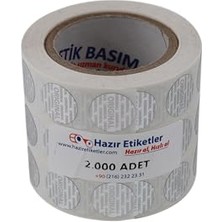 Odea Original Etiketi Pp Metalize(Hologramlı) 15MM Çapında 2000 Adet Yan Yana 3 Lü