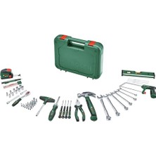 Odea Bosch Alet Seti 64 Parça (Çok Yönlü, Ergonomik Aletler, Yüksek Kaliteli Malzemelerden; Pense; Ingiliz Anahtarı; Tornavida; Cırcır; Ölçüm Aletleri; Testere; Çekiç; Derin Delik Markörü)