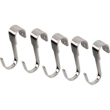 Odea 5 Li Kanca Metal Renk 7 cm Çelik Kanca 5 Li Mutfak Raf Kancası-Dekorasyonu