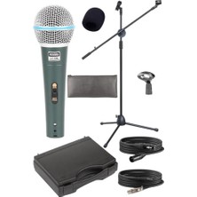 Odea Lastvoice LV-680ST Ayaklı Kablolu Dinamik Mikrofon (Stand Cüzdan Çift Kablo Sünger Tutacak)