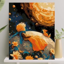 Odea Sayılarla Boyama Tuval Seti Fırça Boya Dahil (Çıtalı) 40X50 cm - Küçük Prens