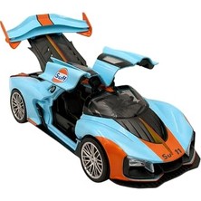 Odea Oyuncak 1:24 Ölçek Diecast Metal Laker.s Spor Araba – Işıklı Sesli Buharlı Çek Bırak Model Araç (Kapıları Açılır) (Mavi)