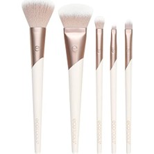 Odea Luxe Natural Elegance Profesyonel Yüz Makyajı ve Fondöten Fırça Seti, Yüz, Yanak ve Göz Makyajı Için Premium Fırça Seti, Sentetik Makyaj Fırçaları, Vegan ve Zulüm Içermez, 5 Parça Set