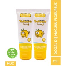 Babyton Doğal Muz Diş Macunu Florürsüz 2'li Set