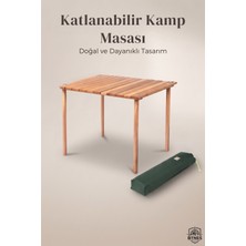 BTNES Ahşap Katlanır Kamp Masası – Rulo Şeklinde Taşınabilir Piknik ve Bahçe Masası – Doğal Kayın Ağacı