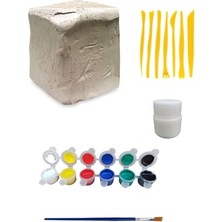 Odea 2 kg Seramik Hamuru Seti, Kil Çamuru Ebeşuar, Oyun Hamuru Seti, Havayla Kuruyan Kil Çamur Seramik- Beyaz