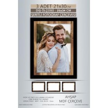 Odea Yhfoto 3 Adet 21X30 Çerçeve Siyah Ahşap Şeritli Çerçeve A4 Çerçeve Pvc'li Diploma Karışık 20 x 30