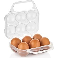 Odea Saplı 6'lı Yumurta Taşıma Kutusu, Plastik Buzdolabı Için Yumurtalık Pikniklik Pratik Yumurta Taşıma Kabı (Şeffaf, 1 Adet)
