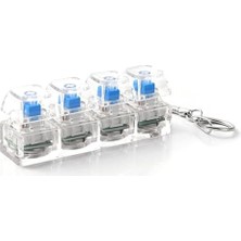Odea Rgb Klavye Fidget Oyuncak Anahtarlık, 4 Düğmeli ve Renkli LED Işıklı, Stres Giderme, Evde Odaklanma ve Eğlence Için Taşınabilir Abs Clicker, Ofis, (Şeffaf Beyaz)