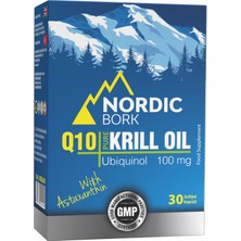 Nordic Bork Pure Krill Oil Q10 – Yüksek Emilimli Omega-3 (EPA/DHA) & Koenzim Q10 | 30 Soft Gel Kapsül