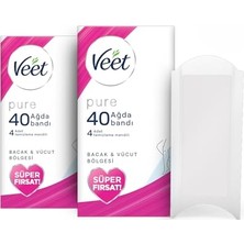 Odea Veet Pure Hassas Ciltler Için Ağda Bandı, Bacak ve Vücut Bölgesi, 80'li
