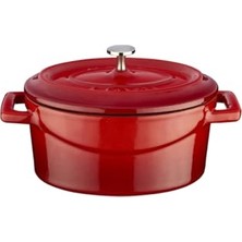 Odea Lava Metal Oval Mini Tencere, Kırmızı