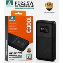 Esmer Bilişim Tıttall 10000MAH Powerbank 22.5W Pd Hızlı Şarj Dijital Ekranlı