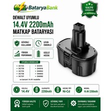 Dewalt Uyumlu 14.4V 2200MAH Ni-Cd Şarjlı Matkap Bataryası - Bataryabank