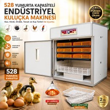 528 Yumurta Kapasiteli Endüstriyel Kuluçka Makinesi - 3 Çeşit Viyollu, Çıkım Sepetli + Isı Lambası Hediyeli ( Lisinya )