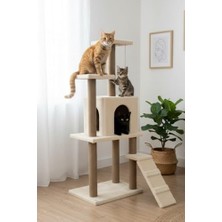 Odea Reyo Pet Kedi Tırmalama Kedi Evi ve Kedi Oyun Evi Bej