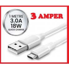 Ata Elektronik 1 Metre 3 Amper - 1M Micro USB Hızlı Şarj Kablosu 3A – Samsung, Xiaomi, Huawei, Oppo Uyumlu Data Kablosu