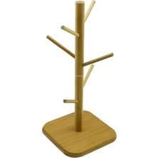 Odea Busstier Ahşap Bambu Kupa Bardak Askısı 6'lı Stand Doğal Mutfak Tezgahı Için Kupa Standı Bardak Tutucu Modern Dekoratif Dayanıklı Kolay Kurulumlu Organizer (Kare)