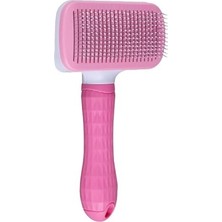 Odea Pembe Basmalı Pet Tarak – Otomatik Tüy Temizleme Mekanizmalı – Kedi ve Köpekler Için Uygun – Paslanmaz Çelik Uçlu – Kaymaz Saplı Epilasyon ve Bakım Tarağı