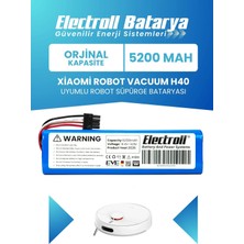 Electroll Xiaomi Robot Vacuum H40 Uyumlu Batarya (Standart Kapasite) 5200MAH Robot Süpürge BATARYASI-BHR07XBEU