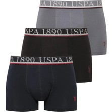 U.S. Polo Assn. Erkek 3 Adet Pamuklu Modal Kumaş Likralı Boxer