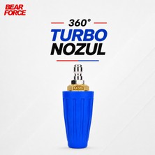 Robeve Bear Force 360° Turbo Nozul 1/4” Quick Connect Basınçlı Yıkama Turbo Döner Nozul 3000 Psı Seramik Uçlu Pirinç Gövdeli Basınçlı Yıkama Aparatı