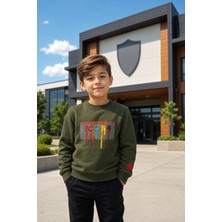 HC Kids Wear Erkek Çocuk Bisiklet Yaka Nakışlı Sweatshirt