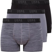 U.S. Polo Assn. Erkek 3 Adet Pamuklu Kumaş Likralı Boxer
