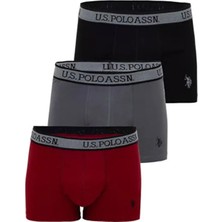 U.S. Polo Assn. Erkek 3 Adet Pamuklu Kumaş Likralı Boxer
