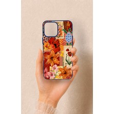 Vip Case iPhone 12 Pro Max Uyumlu Turuncu Zambak Desenli Silikon Kılıf