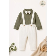 Bubito Müslin Erkek Bebek 2'li Bebek&çocuk Slopet Takım %100 Pamuklu -Yeşil