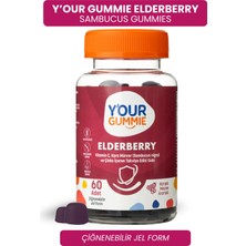 Y'our Gummie Elderberry Sambucus Gummies 60 Adet, Kara Mürver Çiğnenebilir Vitamin Gummy C Vitamini/elderbery Sambucus/çinko