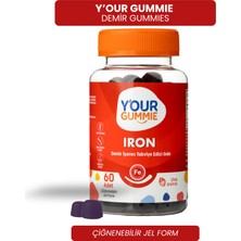 Y'our Gummie Y`our Gummie Iron 60 Adet, Demir Takviyesi Çiğnenebilir Jel Vitamin Lipofer: Ferrik Pirofosfat