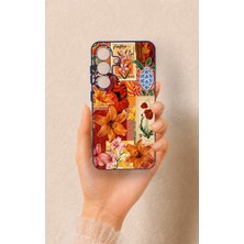 Vip Case Samsung S25 Uyumlu Turuncu Zambak Desenli Silikon Kılıf