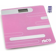 Hsc Bilişim Dijital - Pilli Renkli Cam Banyo Baskül Terazi Tartı LCD Ekran 180KG/50GR 26X26CM İ11-024 BX40