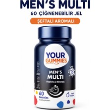 Y'our Gummie Erkeklere Özel Multi Gummies 60 Adet Kore Ginsengi,Koenzim Q10,Manganez,Biotin,A/B/C/D3 Vitamin