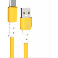 Asitan Yetty 3A Lightning ile Uyumlu, Type-C, Type-C To Type-C Silikonlu Data ve Hızlı Şarj Kablosu 1m S