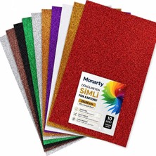Asitan Dökülmeyen Simli Fon Kartonu 25X35 cm 10'lu Karışık Renk