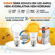 Osram Sinek Kovucu 8W Beyaz-Sarı Işık E-27 840lm Led Ampul