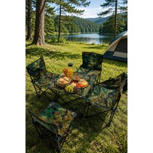 Comprox Kamp ve Piknik Sandalye Seti 4+1 Katlanır Masa Sandalye Takımı | 4 Sandalye + 1 Masa | Taşıma Çantalı