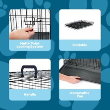Asitan Güvenli ve Katlanabilir Tek Kapı Metal Köpek Kasası, Küçük