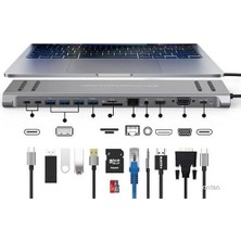 Asitan MST-14U 14IN1 Type-C To Hdtv Multifunction 4K Ultra Hd 14 Ports Çevirici Dönüştürücü Adaptör