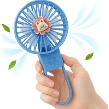 Asitan Coverzone Taşınabilir Mini USB Fan LED Işıklı Masa Üstü 3 Kademeli Dahili Işık Şarj Edileb
